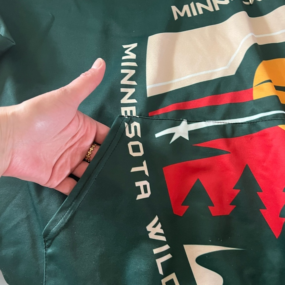 Minnesota Wild Hoodie in Green and Cream - Picture 2 of 4